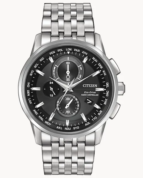 キレイな稼働品です☺︎CITIZEN WORLD TIME CHRONOGRAPH World Chronograph A-T - Men's Eco-Drive AT8110-53E Watch